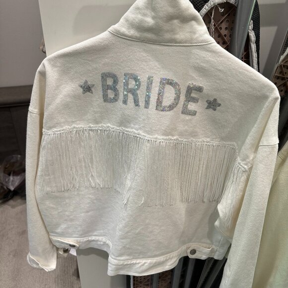 BRIDE white denim jacket- Altar'd State - Picture 1 of 6